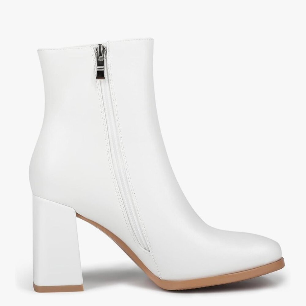 White Ankle Boots - Size 6.5